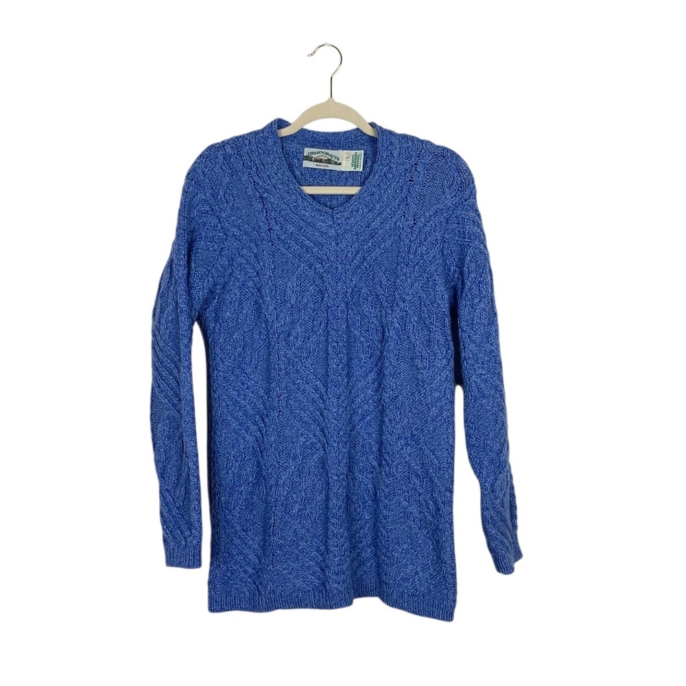 Aran crafts Ireland merino wool cable knit sweater size large fisherman